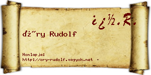 Őry Rudolf névjegykártya